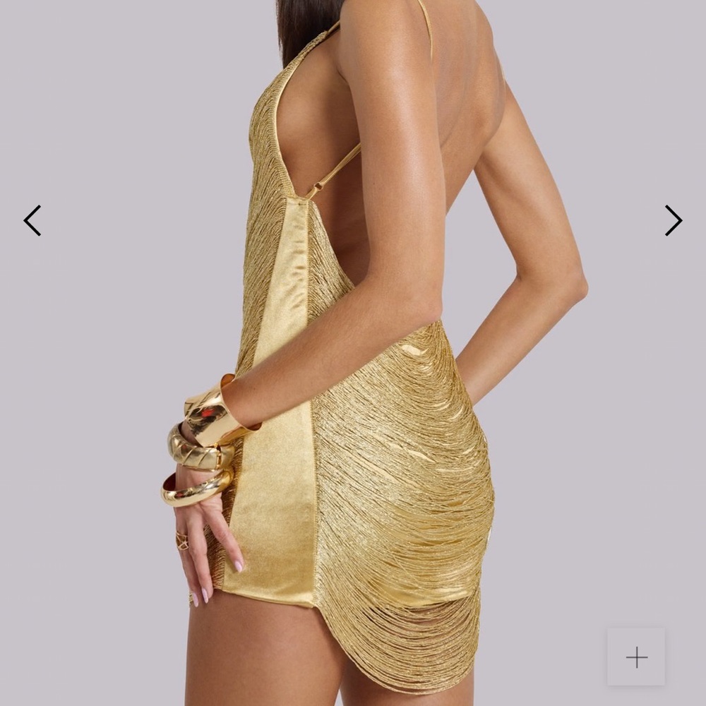 Jaded London Gold Backless Dress
